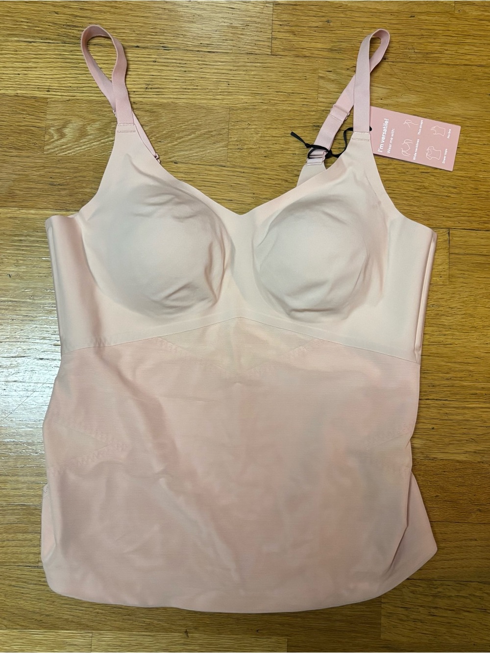 Honeylove Light Pink Shapewear Tank with Built-In Bra